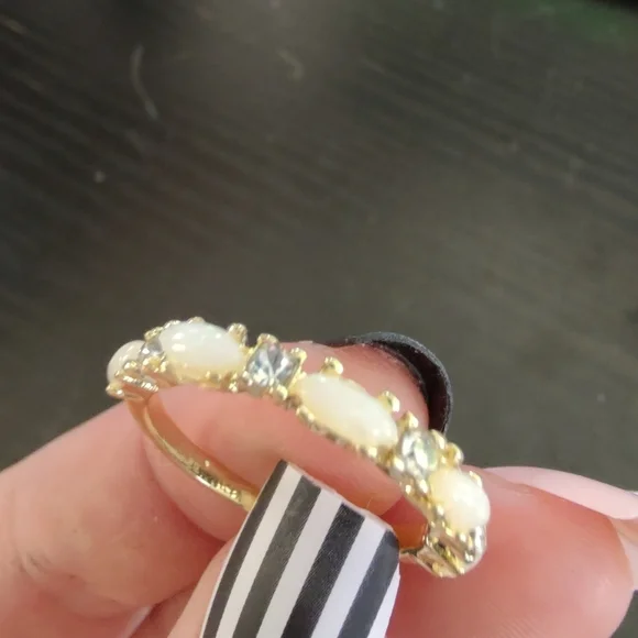 Gold plated opal and mossianite - Picture 5 of 8